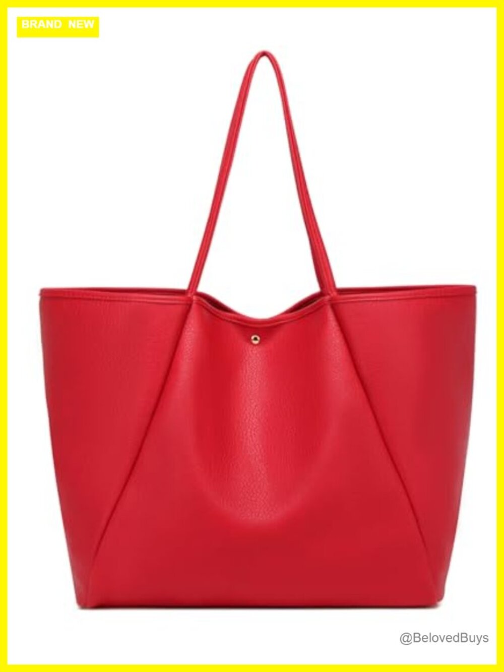 Large Leather Tote Bag Work Bag Spacious Minimalist Handbag